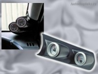 Autostyle držák budíků na přední pravý A sloupek Renault Clio B -- od roku výroby 98- -- ( určeno pro 2 měřiče o průměru 52 mm, materiál ABS CARBON ) Autostyle držák budíků na přední pravý A sloupek Renault Clio B -- od roku výroby 98- -- ( určeno pro 2 měřiče o průměru 52 mm, materiál ABS CARBON )